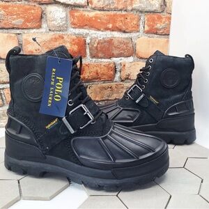 Mens 11.5 - Polo Ralph Lauren Oslo High BT WP Black Waterproof Boots HydroGuard
